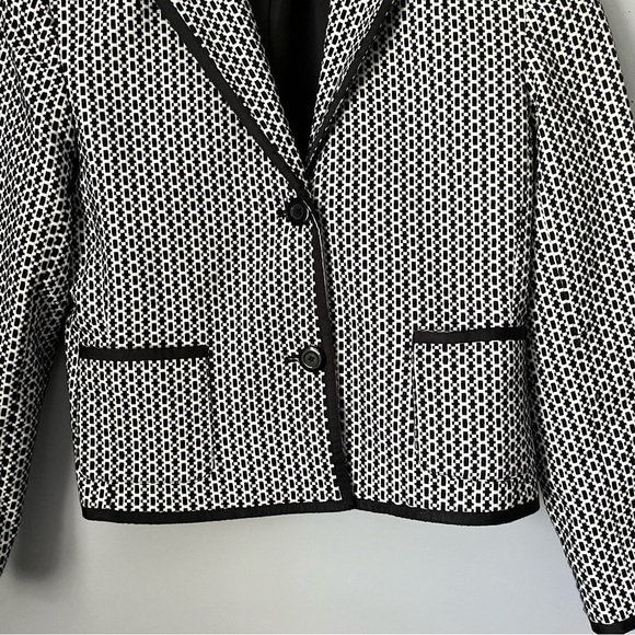 Apt. 9 Houndstooth Style Checkered Black & White Blazer Jacket Size 8 Petite - Picture 4 of 16